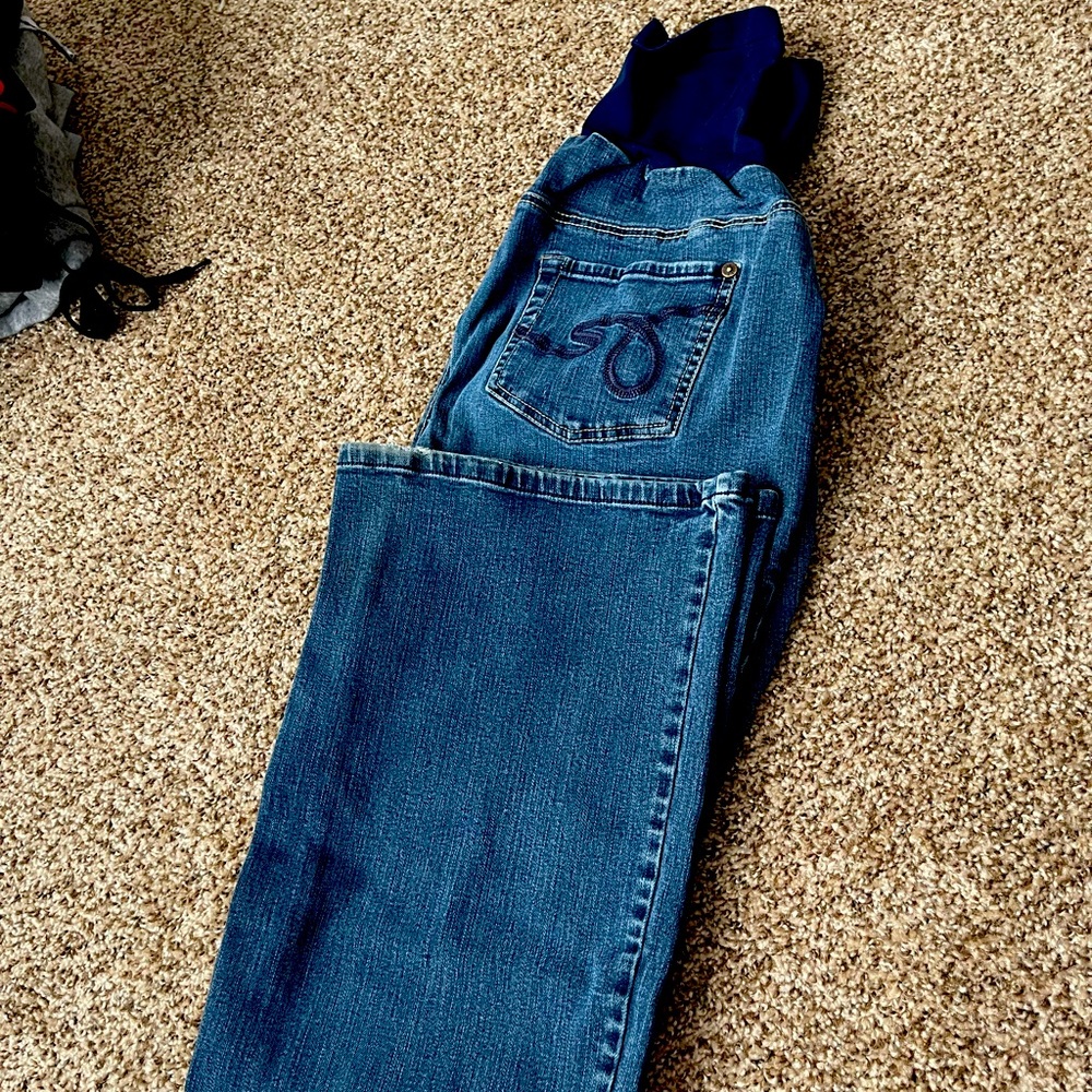Indigo blue maternity jeans